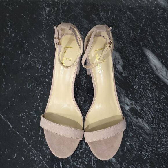 BRAND NEW LULUS-TAYLOR NATURAL ANKLE STRAP HEEL SUEDE SANDAL - Picture 2 of 16